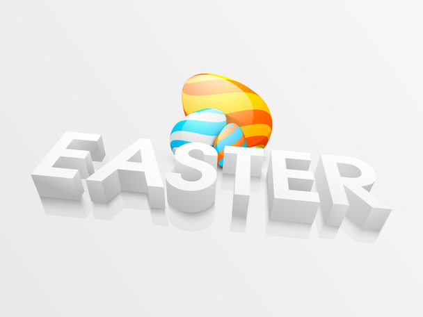 3D text with eggs for Happy Easter celebration. - Vetor, Imagem