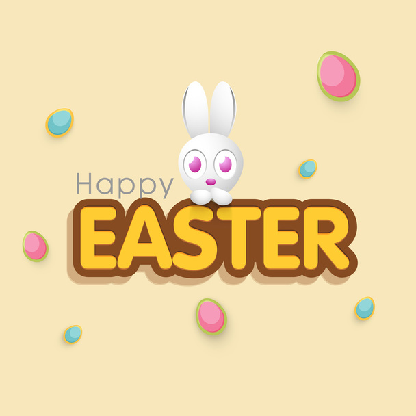 Greeting card design for Happy Easter celebration. - Vecteur, image
