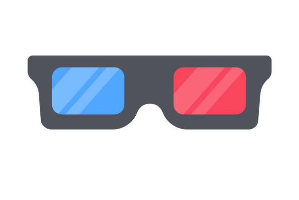 3D glasses with red and blue lenses for watching movies in premium cinemas - Вектор, зображення