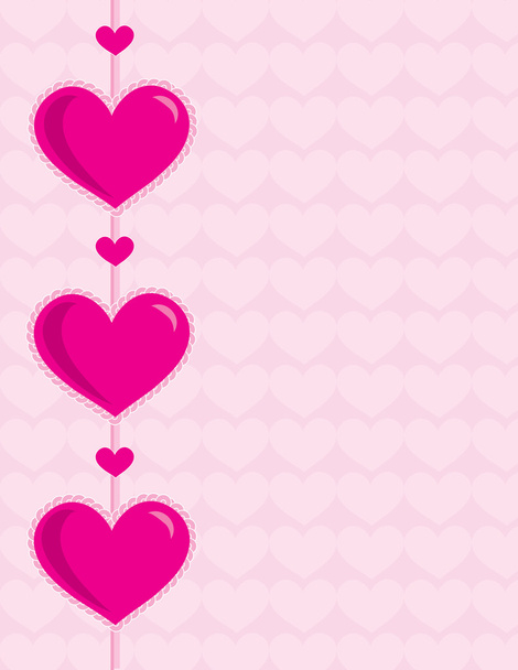 Három nagy rózsaszín szívekkel - Vektor, kép
