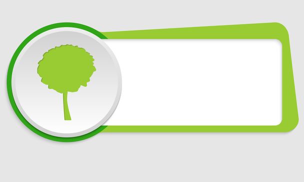 green frame for text and tree symbol - Vector, Image