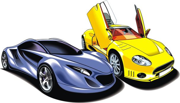 mijn oorspronkelijke ontwerp sport auto 's - Vector, afbeelding