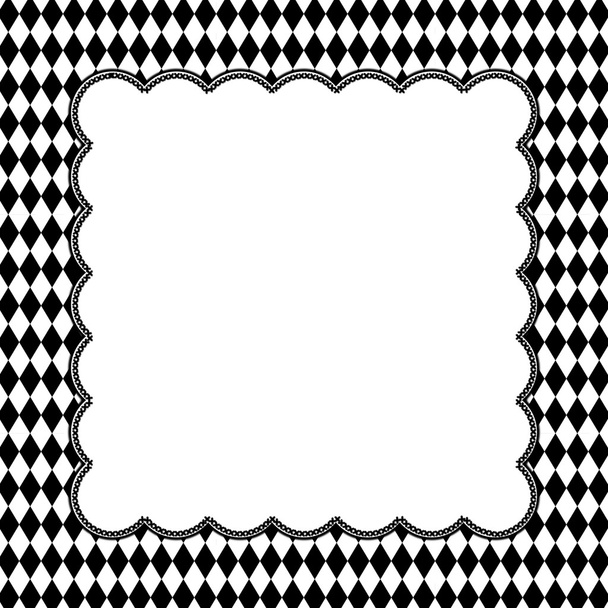 Siyah ve Beyaz elmas arka plan ile nakış - Fotoğraf, Görsel