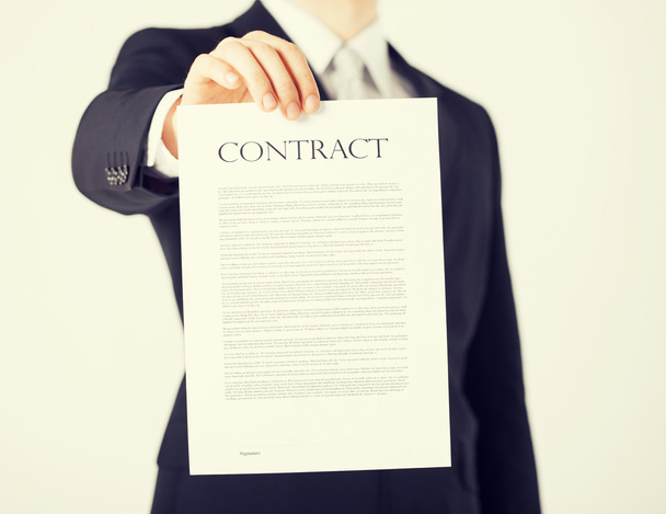 man with contract - 写真・画像