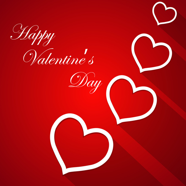 Happy Valentines Day lettering Greeting Card on red background, vector illustration - Vector, Image