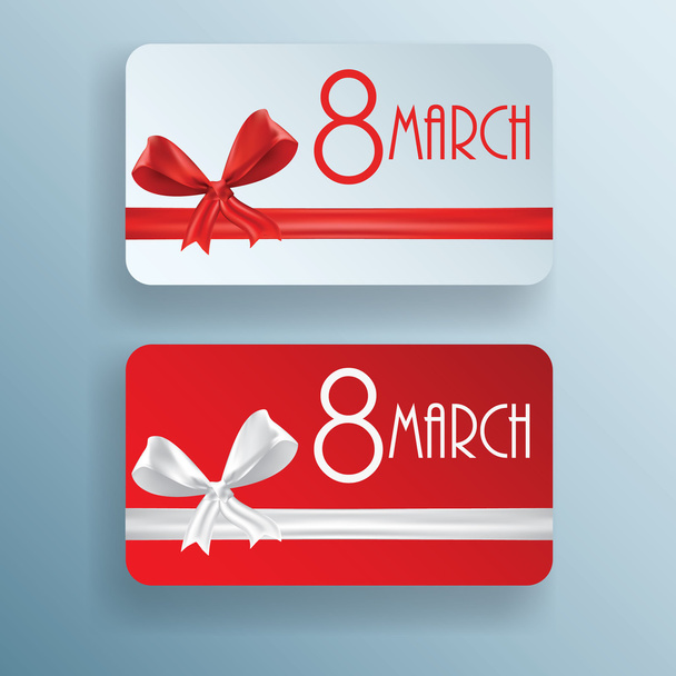 Gift card for 8 march women's day, vector set - Vector, Image