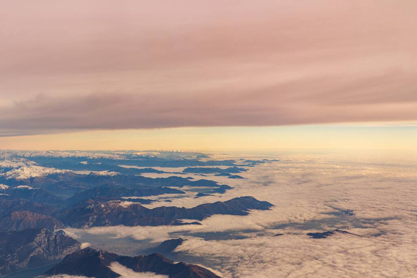 Hegy, légi kilátás, Alpok - Fotó, kép