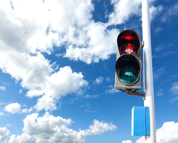 Červená barva na semaforu pro pěší, koncept Foto. - Fotografie, Obrázek