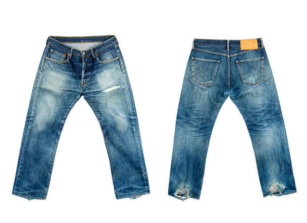 Старі джинси на ізольованому білому тлі
 - Фото, зображення