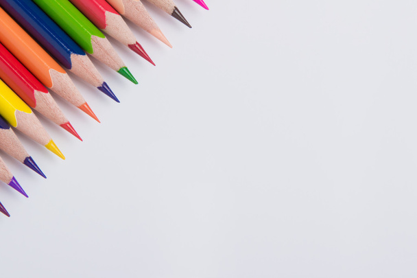 Border of colorful pencil crayons - Photo, image