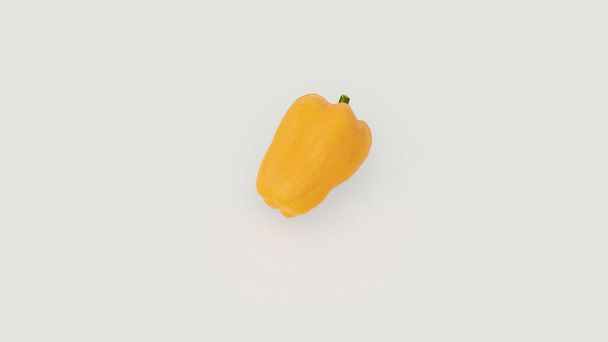 A 3d rendering of a yellow bell pepper on a white background. - Foto, Imagem