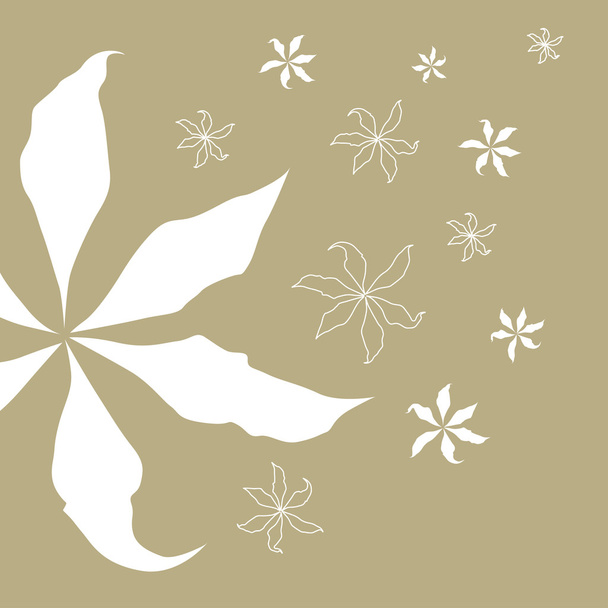 Bílý květ plovoucí na zeleném pozadí - Vektor, obrázek