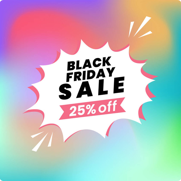 a black friday sale 25 percent off banner design, with discount offer details vector illustration - Vector, Image