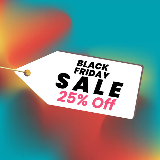 Fekete péntek 25% eladó off banner design, banner kedvezményes ajánlat koncepció vektor illusztráció design színes háttér - Vektor, kép