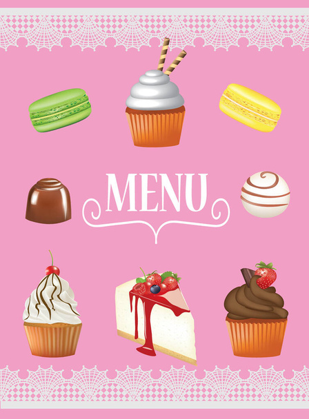 Dessert menu design. vector illustration - Vector, Image
