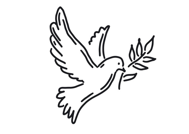 A béke galamb kézzel rajzolt illusztráció. - Vektor, kép