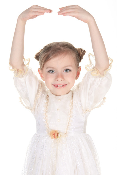 Beauty Ballerina young girl over white background - Fotoğraf, Görsel