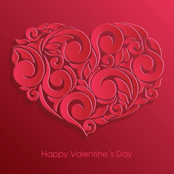 Floral heart background - Vector, Image