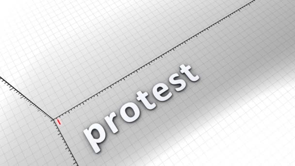 Növekvő chart grafika animáció, tiltakozás. - Felvétel, videó