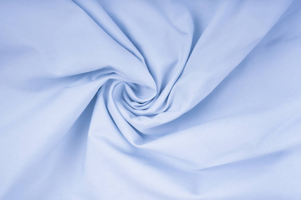 Light blue crumpled fabric texture background. Close up. - Foto, Imagem