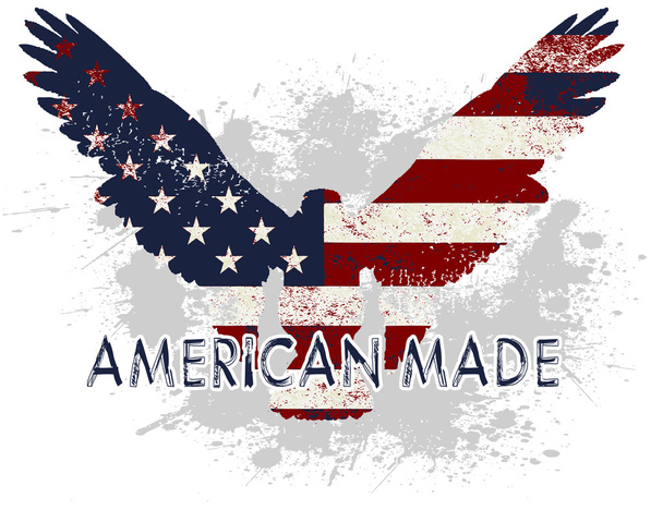 Φόντο με αμερικανική σημαία και αετός - Διάνυσμα, εικόνα