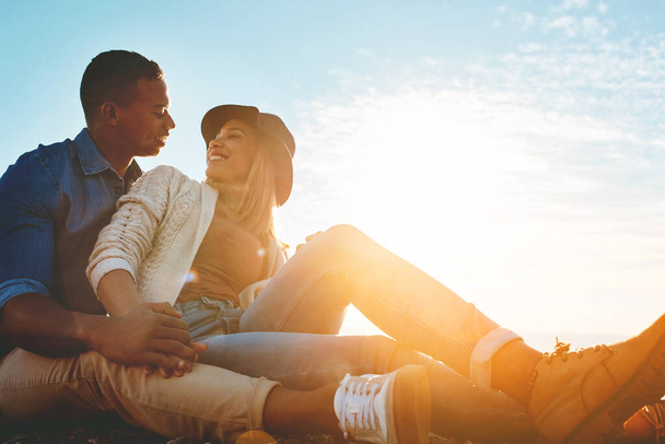 I cherish these moments with you. a happy young couple enjoying a romantic day outdoors - Valokuva, kuva