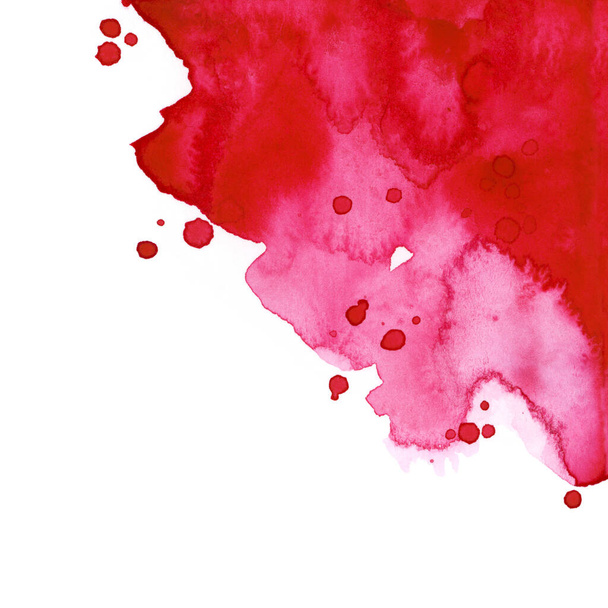 Bright painted pink watercolor splash isolated on white background. Hand drawn texture - Foto, Bild