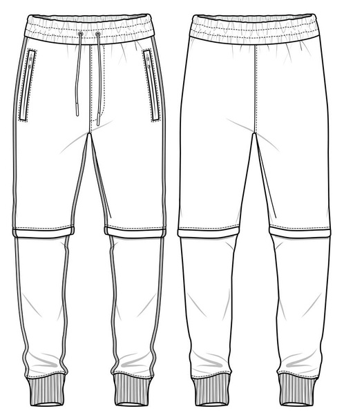 vector illustration of Joggers. back and front - Διάνυσμα, εικόνα