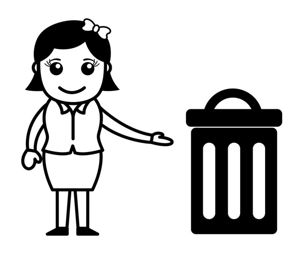 Femme avec une poubelle
 - Vecteur, image