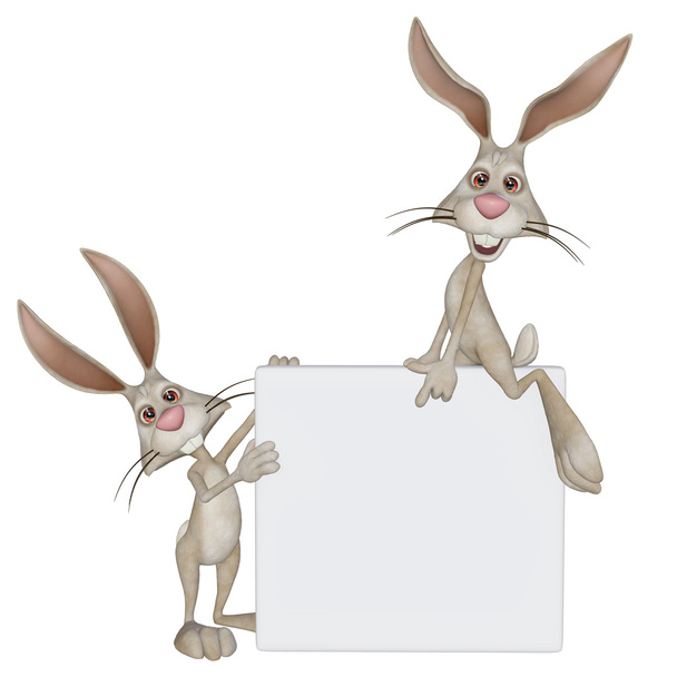 Lapins de Pâques, lapins avec un cadre vide
 - Photo, image