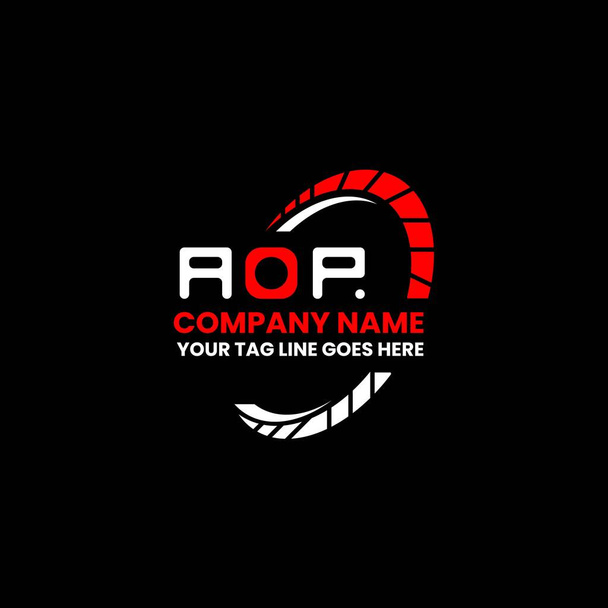 AOP letter logo creative design with vector graphic, AOP simple and modern logo. - Vector, Imagen