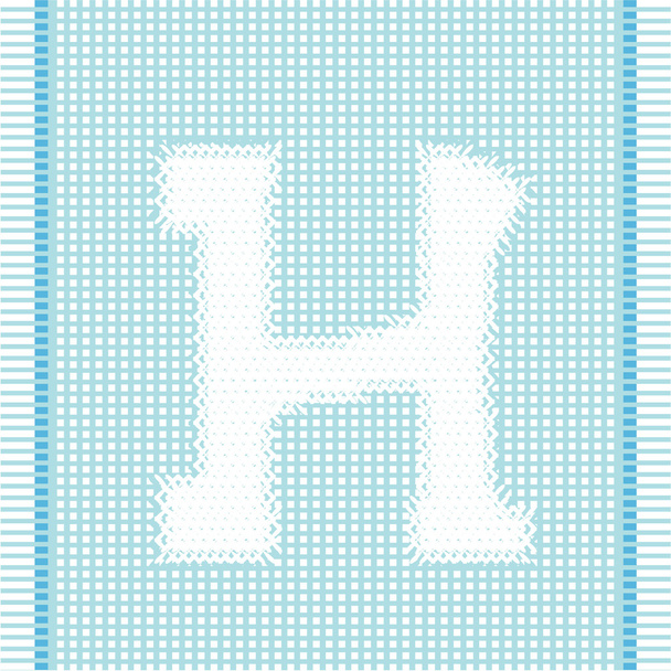Buchstabe h Monogramm auf traditionellem Stoff - Vektor, Bild