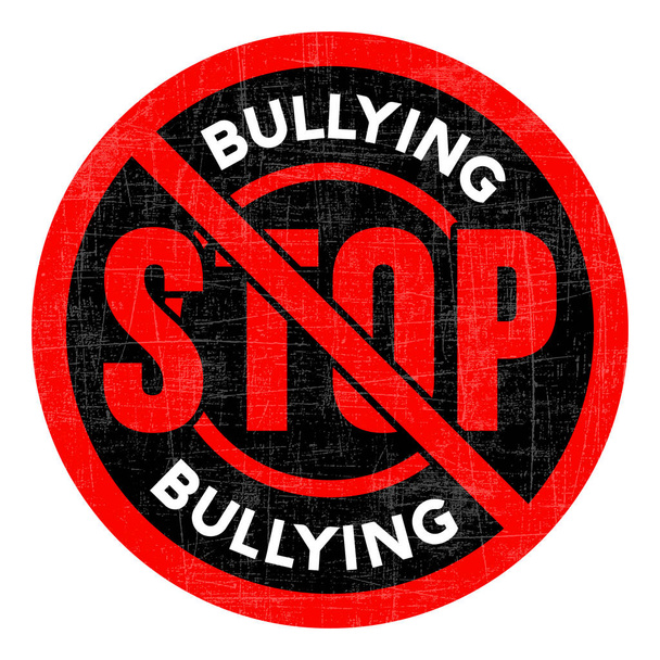 stop bullying rubber stamp, badge, vintage badge, retro badge, vintage logo, child abuse in the school, cyberbullying  seal design concept, stop bullying design for awareness vector illustration - Vector, Image
