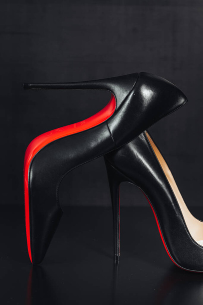 Milan, Italy - April 2023: still life of the iconic shoes Louboutin model So Kate 120 - Фото, зображення