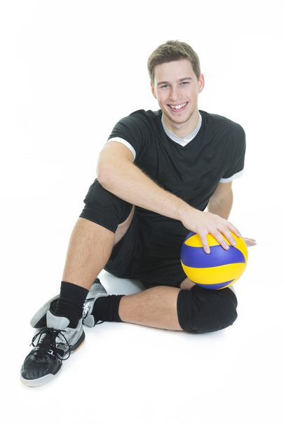 young volleyball player on white background - Φωτογραφία, εικόνα