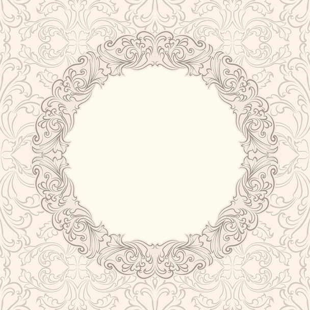 floral frame with vintage pattern - Vettoriali, immagini