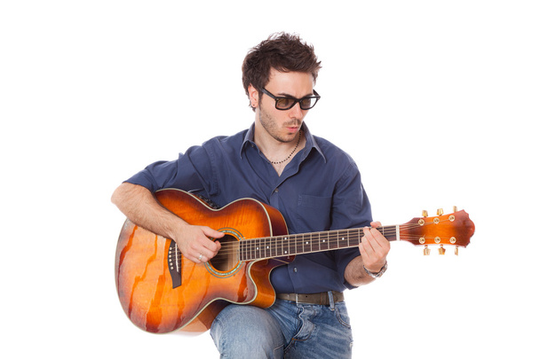 Young Man Playing Guitar - Foto, Bild