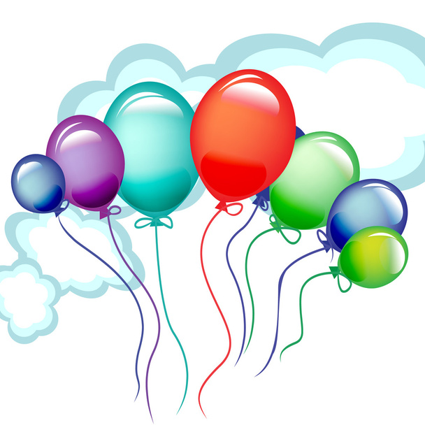 un sacco di palloncini volanti celebrazione
 - Vettoriali, immagini