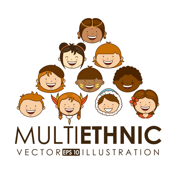 desenho comunitário multiétnico
 - Vetor, Imagem