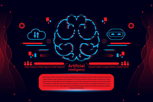 inteligencia artificial y diseño de elementos de iconos de ciencia de datos. ilustración vectorial - Vector, Imagen