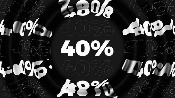 40 percent black and white monochrome kinetic typography. motion design titles - Fotoğraf, Görsel