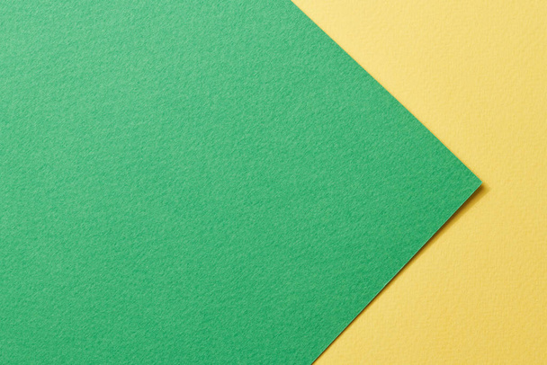 Rough kraft paper background, paper texture yellow green colors. Mockup with copy space for text - Foto, immagini