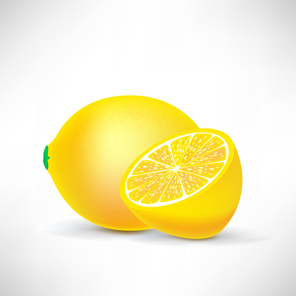 citrom, és fél citrom - Vektor, kép