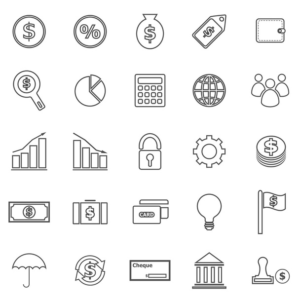 Finanzzeilensymbole auf weißem Hintergrund - Vektor, Bild