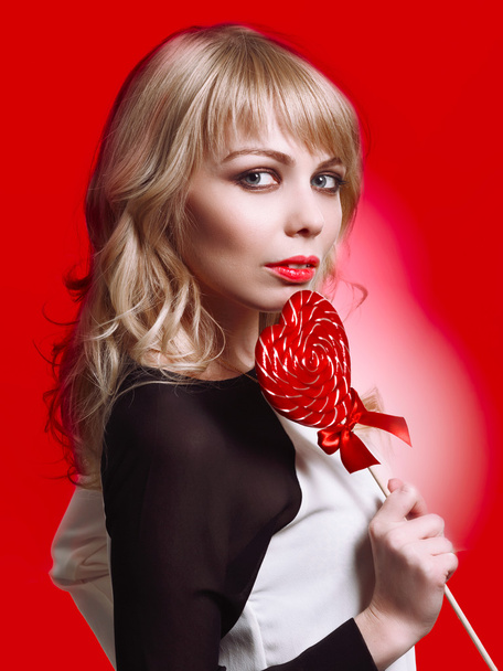 Woman with lollipop - Fotografie, Obrázek