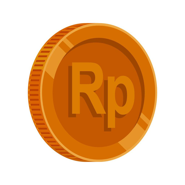 Символ рупии и меди индонезийской рупии - Вектор,изображение