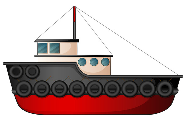 Barco remolcador
 - Vector, imagen