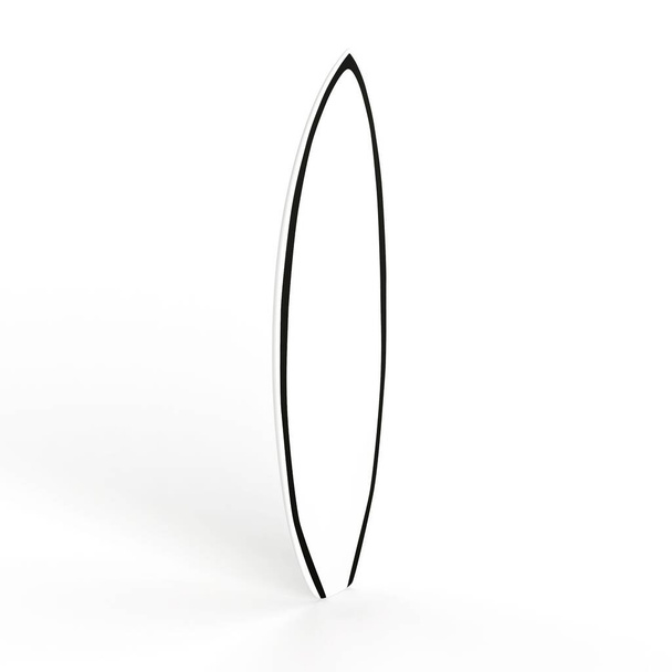 A 3D illustration of a Surf board isolated on a white background - Zdjęcie, obraz