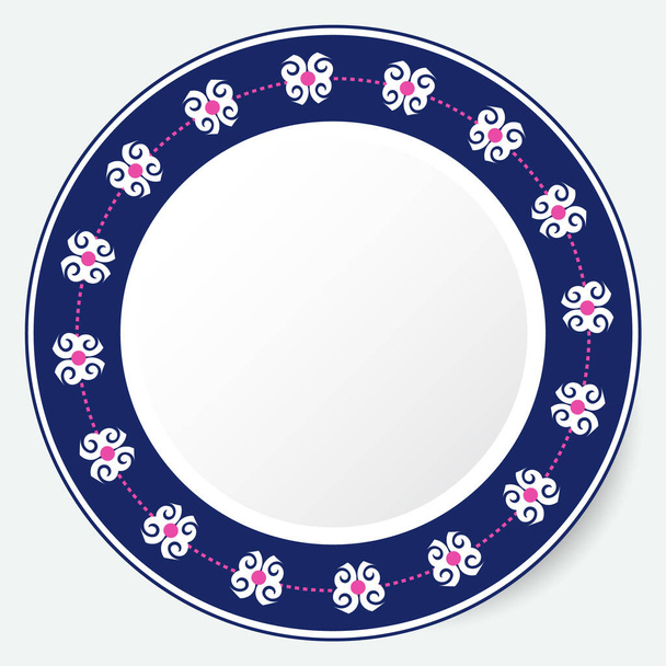 Round Frame, workpiece for your design. Ornamental elements. ecor for plate, textile and print design. Circle frame. Vector.  - Vecteur, image