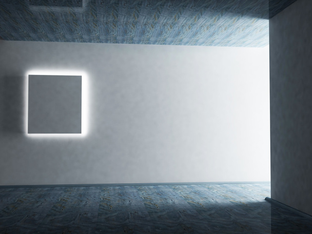 Empty blue room with a picture - Photo, Image